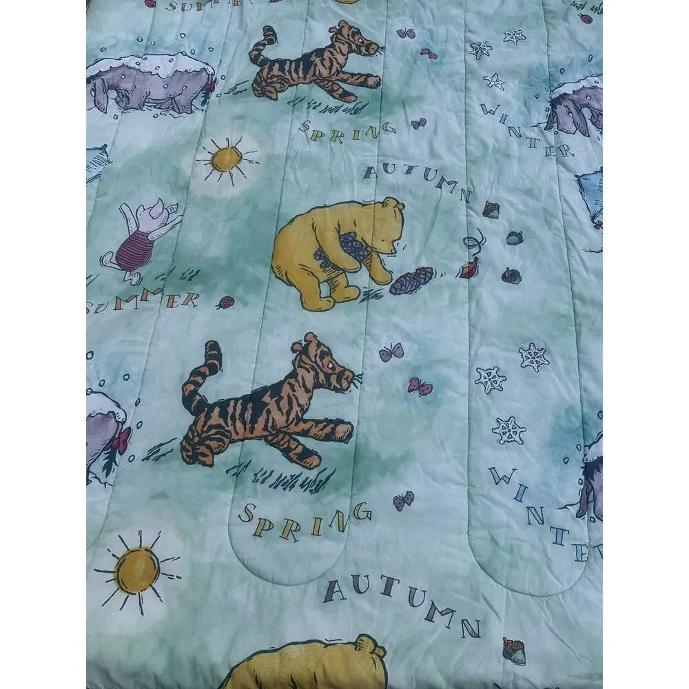Vintage Classic Pooh Comforter Queen Reversible Four Seasons With Pillow Case